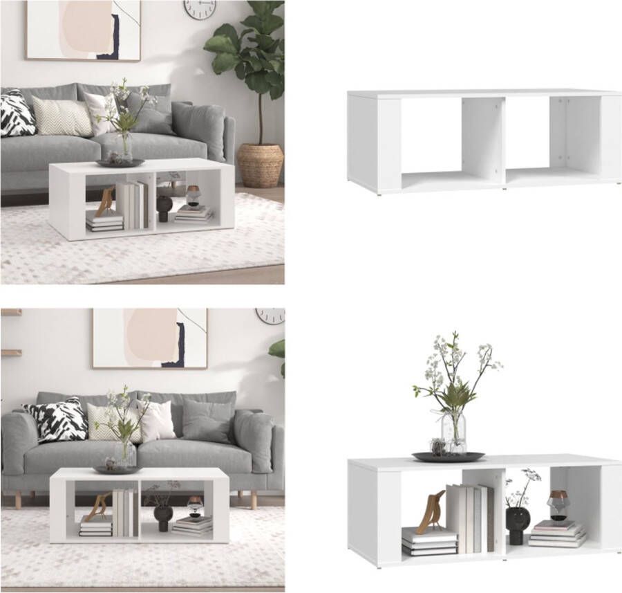 VidaXL Salontafel 100x50x36 cm bewerkt hout wit Salontafel Salontafels Bijzettafel Woonkamertafel