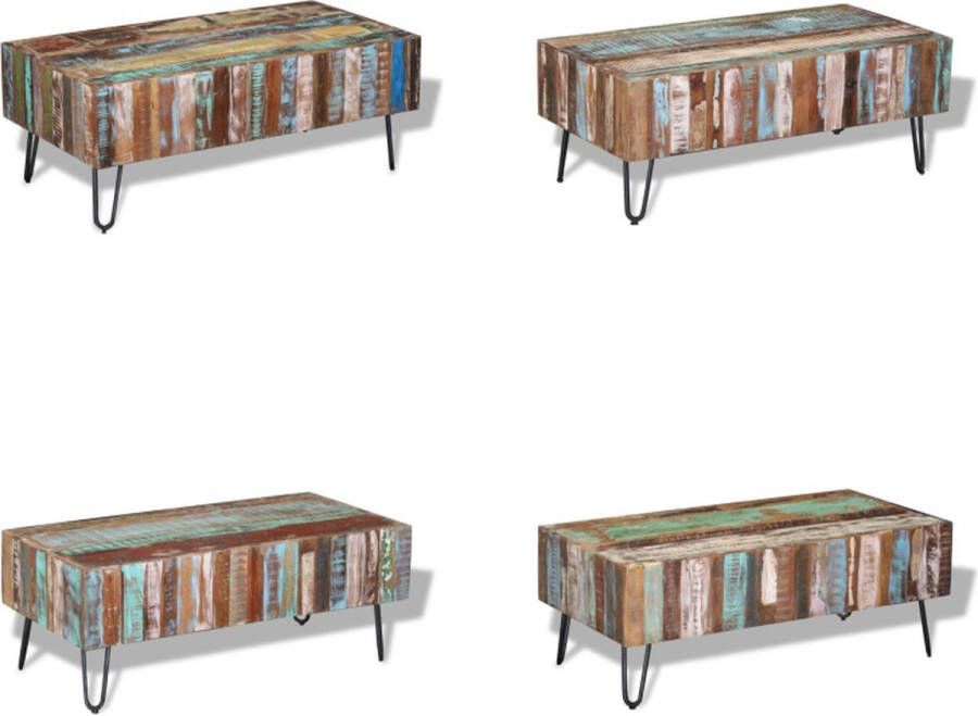 VidaXL Salontafel 100x50x38 cm massief gerecycled hout Salontafel Salontafels Salon Tafels Salon Tafel