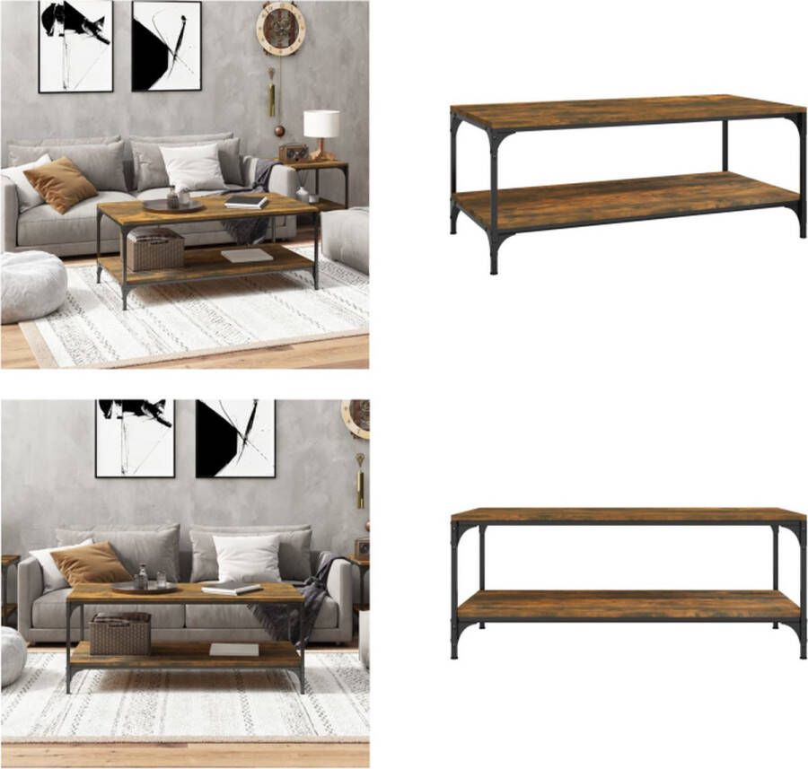 VidaXL Salontafel 100x50x40 cm bewerkt hout gerookt eikenkleurig Salontafel Salontafels Tafel Bijzettafel