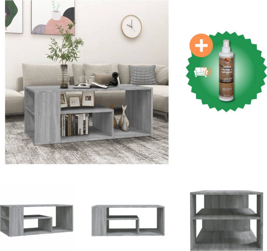 VidaXL Salontafel 100x50x40 cm bewerkt hout grijs sonoma eikenkleurig Tafel Inclusief Houtreiniger en verfrisser