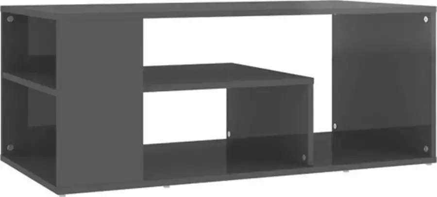 VidaXL Salontafel 100x50x40 cm spaanplaat hoogglans grijs - Foto 2