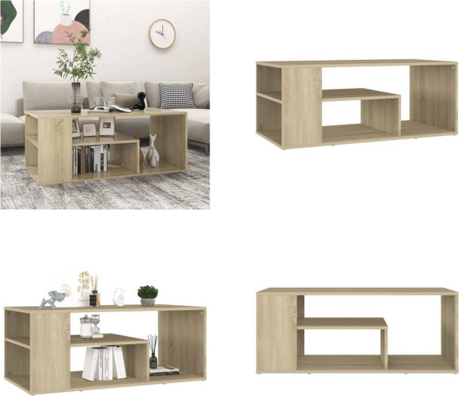 VidaXL Salontafel 100x50x40 cm bewerkt hout sonoma eikenkleurig Salontafel Salontafels Koffietafel Koffietafels