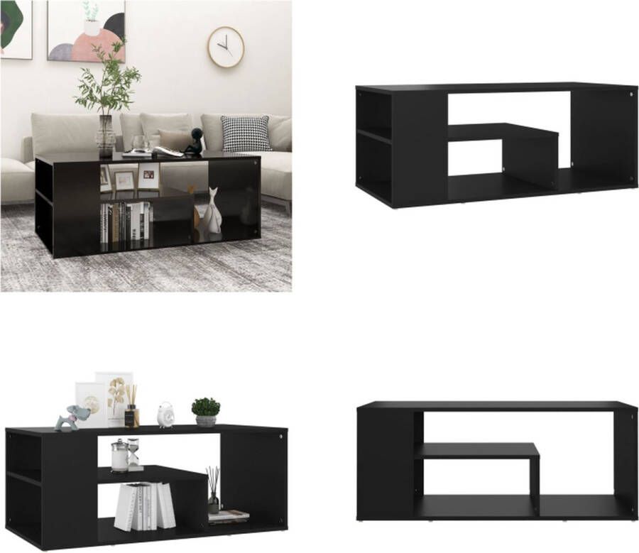 VidaXL Salontafel 100x50x40 cm bewerkt hout zwart Salontafel Salontafels Koffietafel Koffietafels