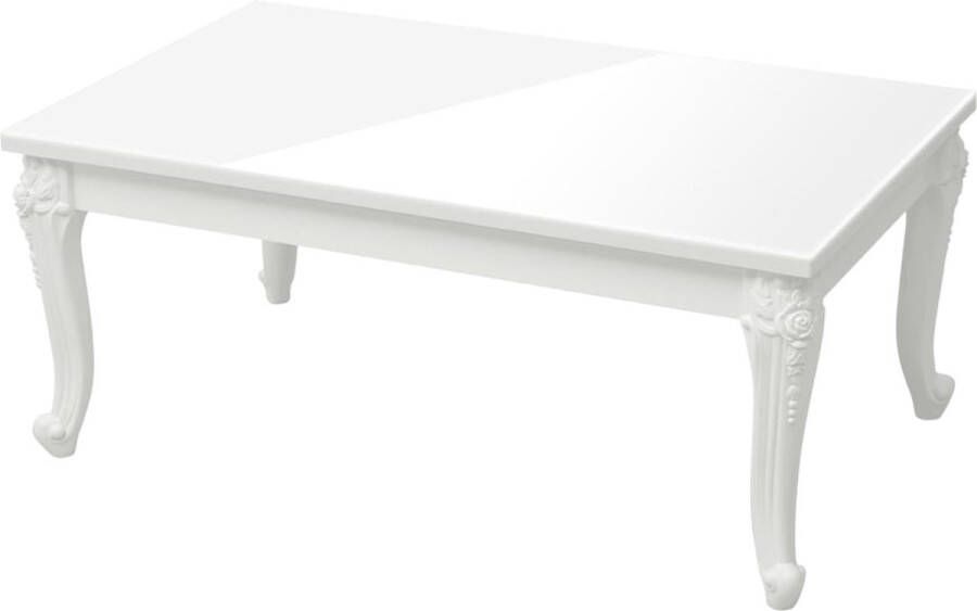 VidaXL Salontafel 100x50x42 cm bewerkt hout hoogglans wit