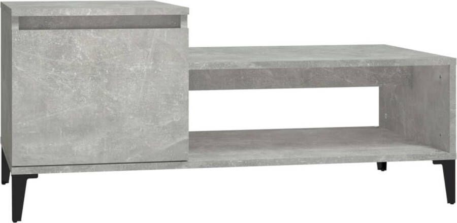 VidaXL -Salontafel-100x50x45-cm-bewerkt-hout-betongrijs - Foto 3