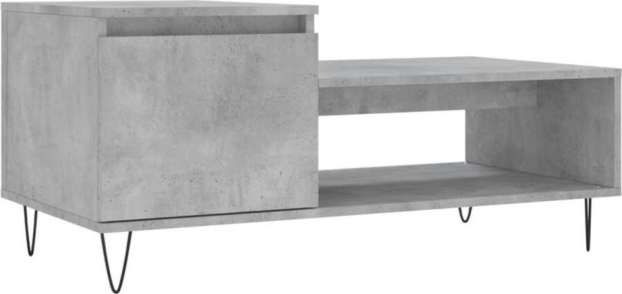 VidaXL -Salontafel-100x50x45-cm-bewerkt-hout-betongrijs - Foto 4