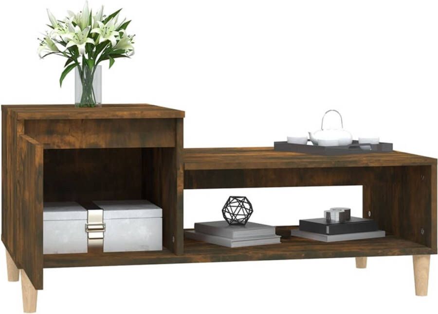 VidaXL -Salontafel-100x50x45-cm-bewerkt-hout-gerookt-eikenkleurig - Foto 3