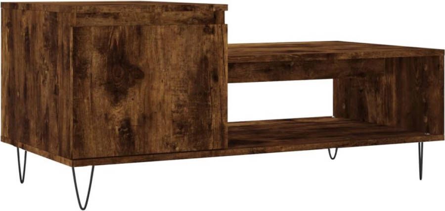 VidaXL -Salontafel-100x50x45-cm-bewerkt-hout-gerookt-eikenkleurig - Foto 2