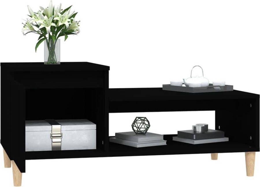VidaXL -Salontafel-100x50x45-cm-bewerkt-hout-zwart - Foto 2