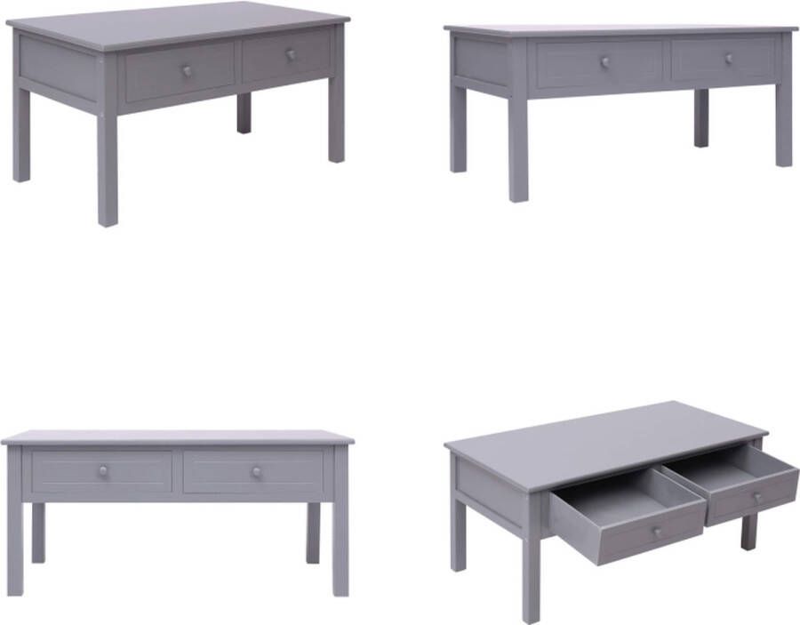 VidaXL Salontafel 100x50x45 cm hout grijs Salontafel Salontafels Banktafel Banktafels