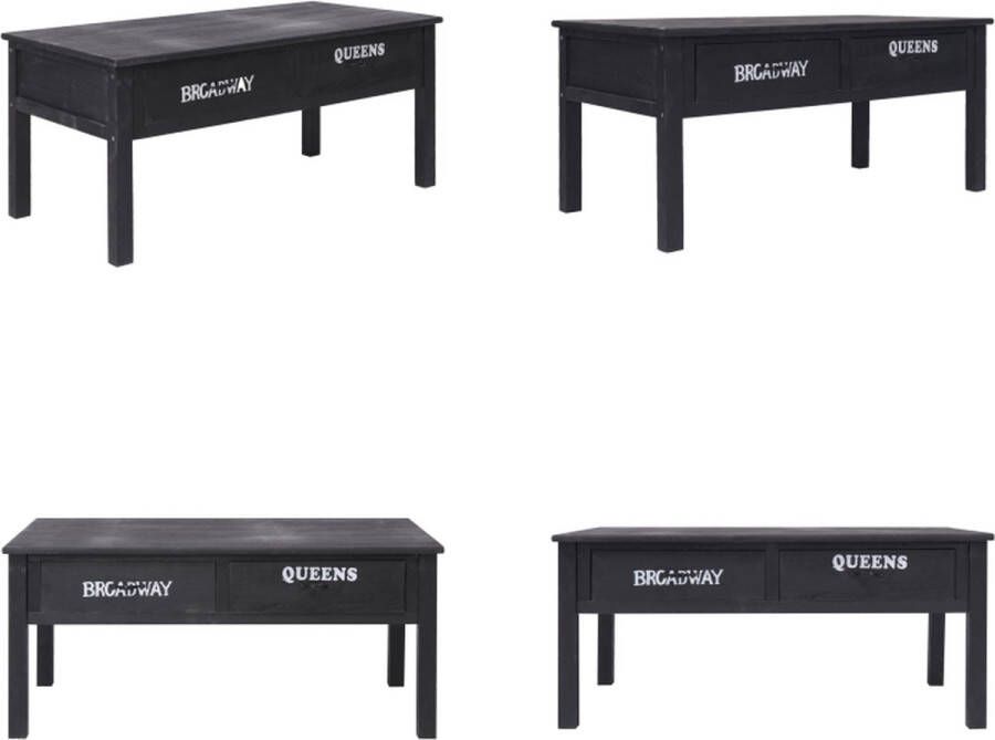 VidaXL Salontafel 100x50x45 cm hout zwart Salontafel Salontafels Houten Salontafel Houten Salontafels