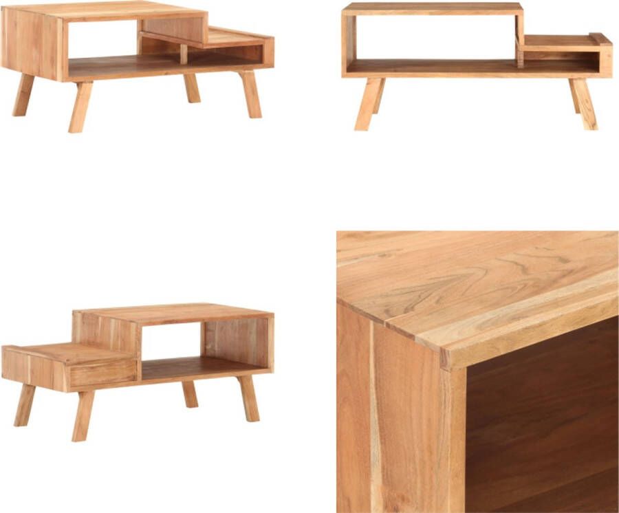 VidaXL Salontafel 100x50x45 cm massief acaciahout Salontafel Salontafels Koffie Tafel Koffie Tafels