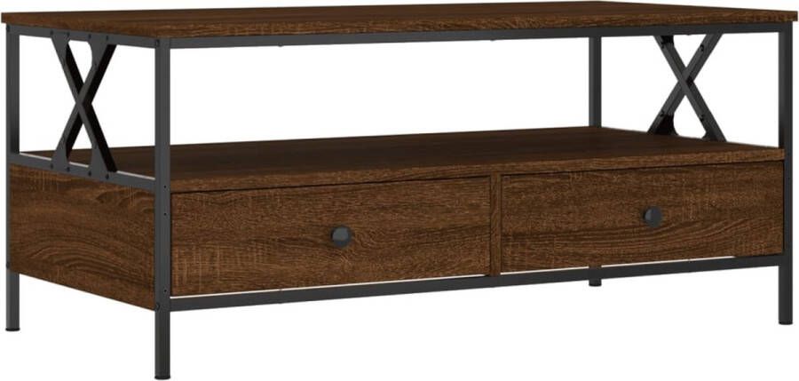 VidaXL -Salontafel-100x51x45-cm-bewerkt-hout-bruin-eikenkleur