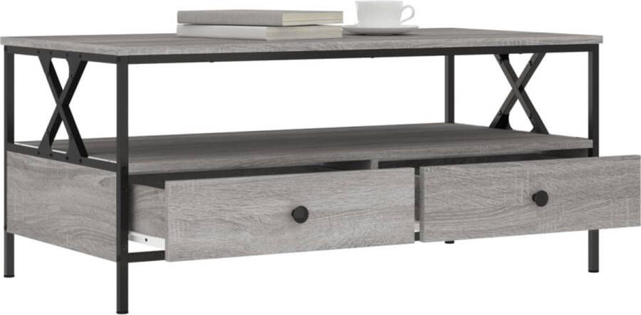 VidaXL -Salontafel-100x51x45-cm-bewerkt-hout-grijs-sonoma-eiken