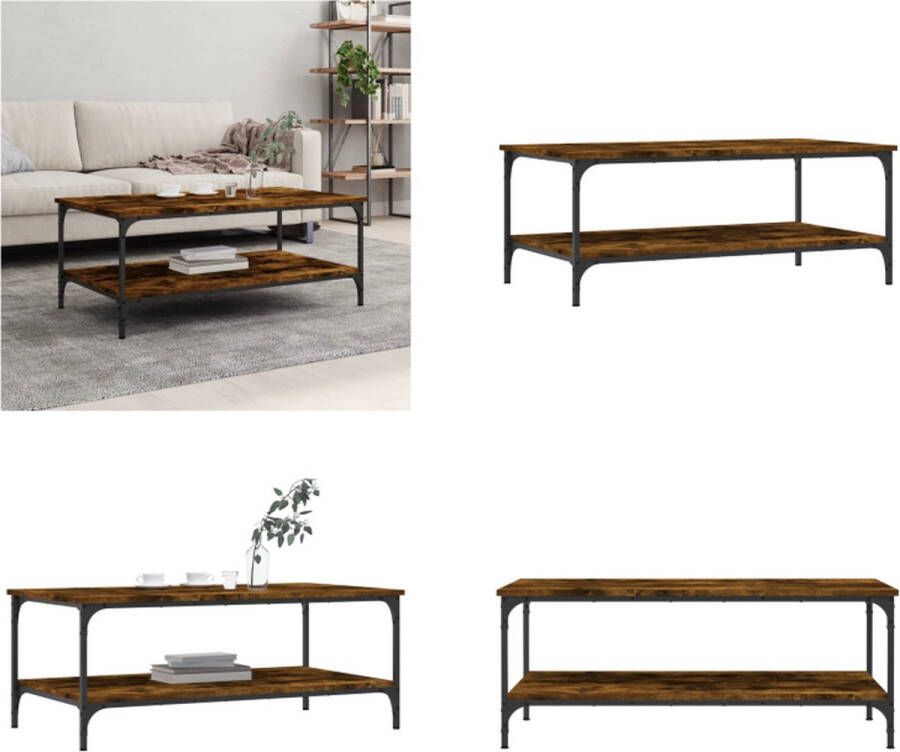 VidaXL -Salontafel-100x55x40-cm-bewerkt-hout-gerookt-eikenkleurig Salontafel Salontafels Bijzettafel Banktafel