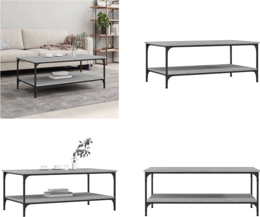 VidaXL -Salontafel-100x55x40-cm-bewerkt-hout-grijs-sonoma-eikenkleurig Salontafel Salontafels Bijzettafel Banktafel