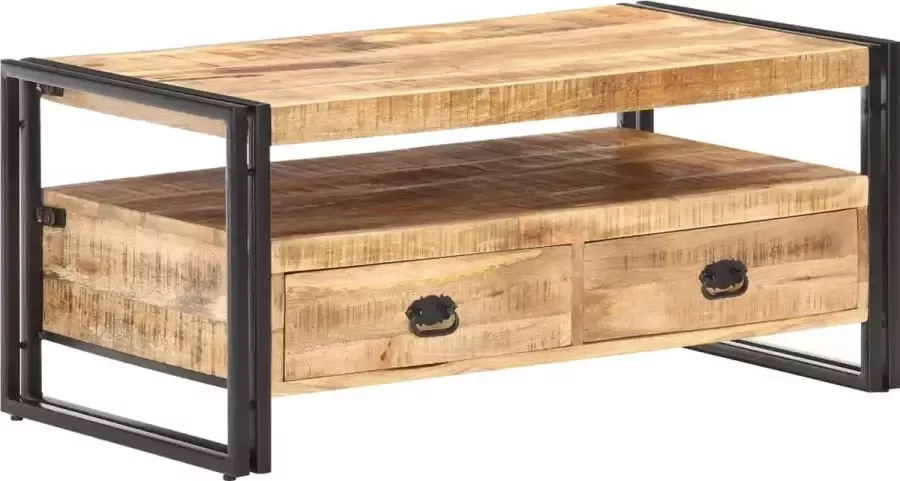 vidaXL Salontafel 100x55x45 cm ruw mangohout