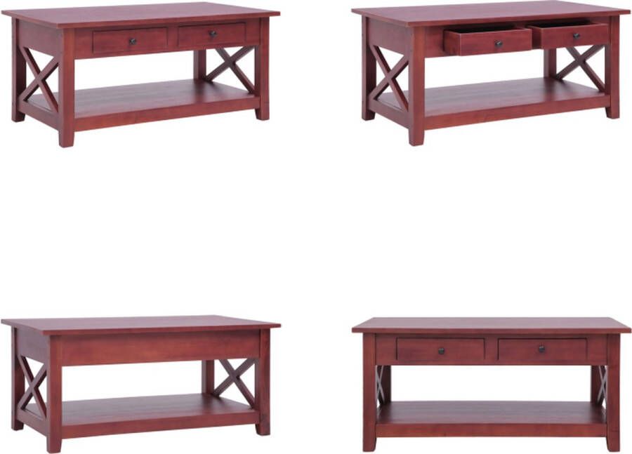 VidaXL Salontafel 100x55x46 cm massief mahoniehout bruin Salontafel Salontafels Houten Salontafel Houten Salontafels Banktafel