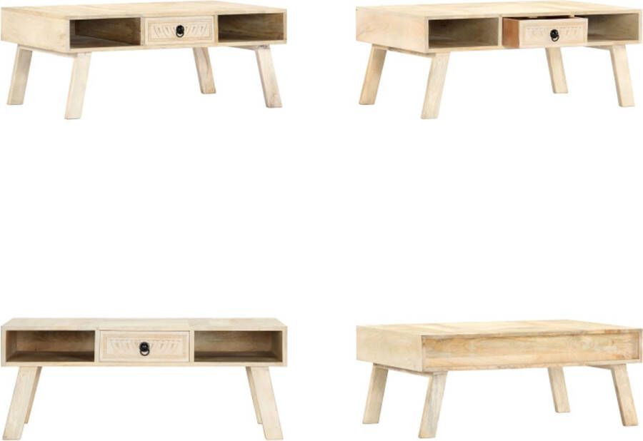VidaXL Salontafel 100x60x40 cm massief mangohout Salontafel Salontafels Koffie Tafel Koffie Tafels