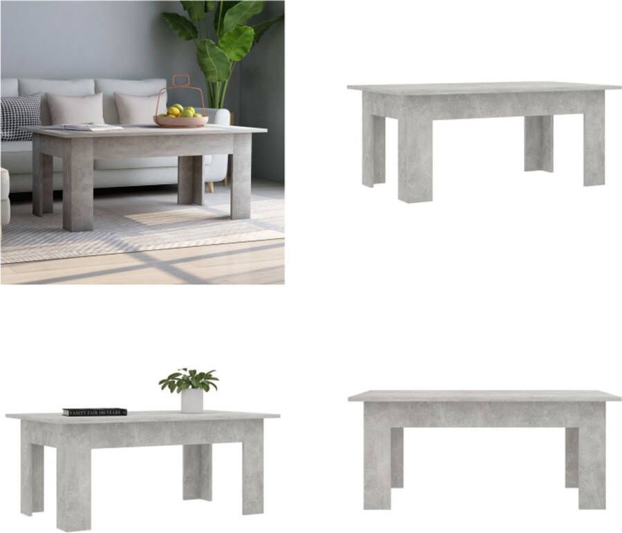 VidaXL Salontafel 100x60x42 cm bewerkt hout betongrijs Salontafel Salontafels Koffietafel Koffietafels