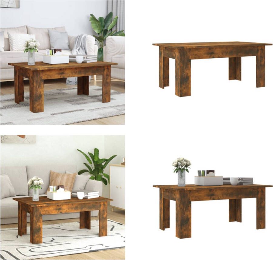 VidaXL Salontafel 100x60x42 cm bewerkt hout gerookt eikenkleurig Salontafel Salontafels Tafel Bijzettafel