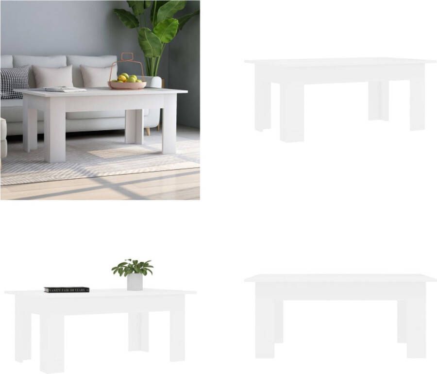 VidaXL Salontafel 100x60x42 cm bewerkt hout wit Salontafel Salontafels Koffietafel Koffietafels