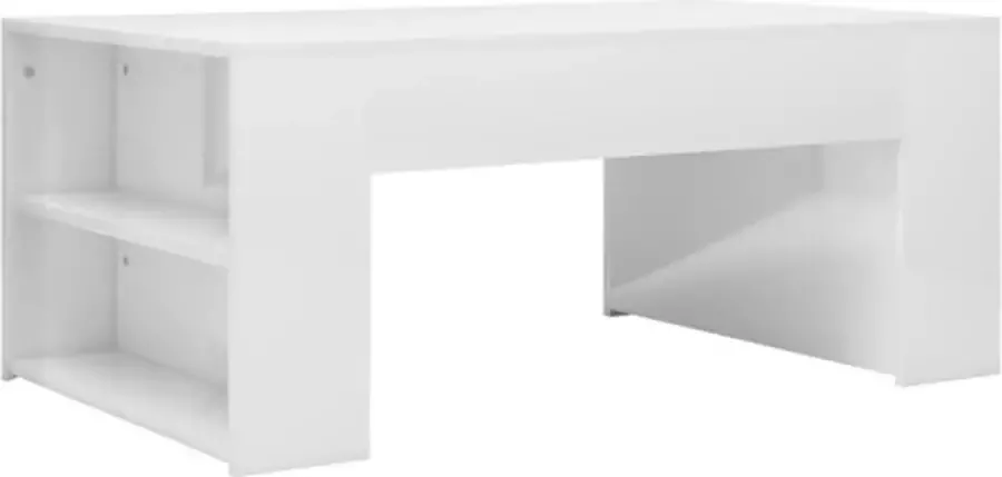 VIDAXL Salontafel 100x60x42 cm spaanplaat hoogglans wit - Foto 2