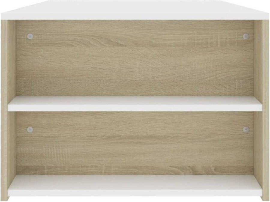 VidaXL -Salontafel-100x60x42-cm-spaanplaat-wit-en-sonoma-eikenkleurig - Foto 2