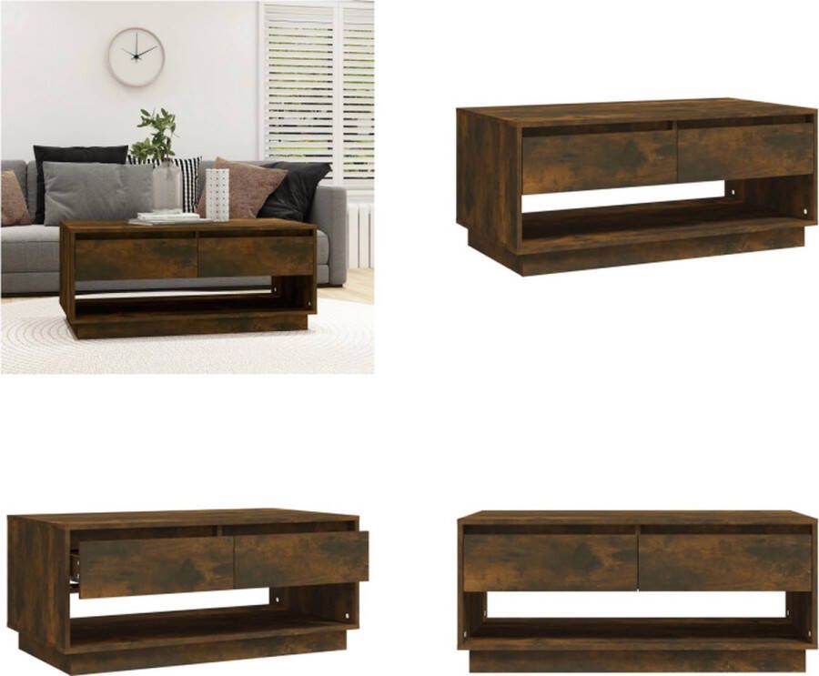 VidaXL Salontafel 102 5x55x44 cm bewerkt hout gerookt eikenkleurig Salontafel Salontafels Woonkamertafel Banktafel