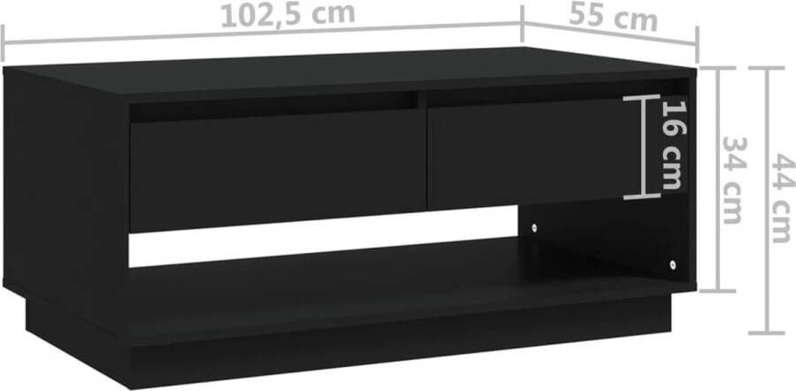 VidaXL -Salontafel-102 5x55x44-cm-spaanplaat-zwart - Foto 4