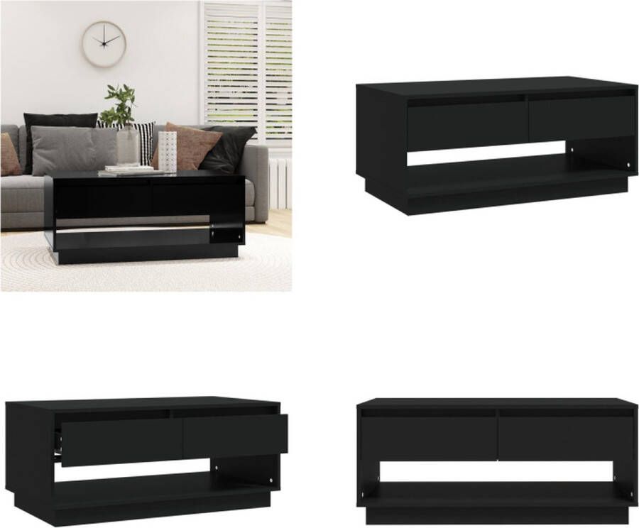 VidaXL Salontafel 102 5x55x44 cm bewerkt hout zwart Salontafel Salontafels Woonkamertafel Banktafel