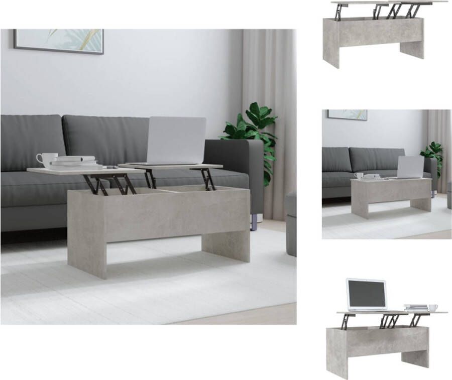 VidaXL Salontafel Salontafels Tafel Bijzettafel Salontafel 102x50 5x46 5 cm bewerkt hout betongrijs