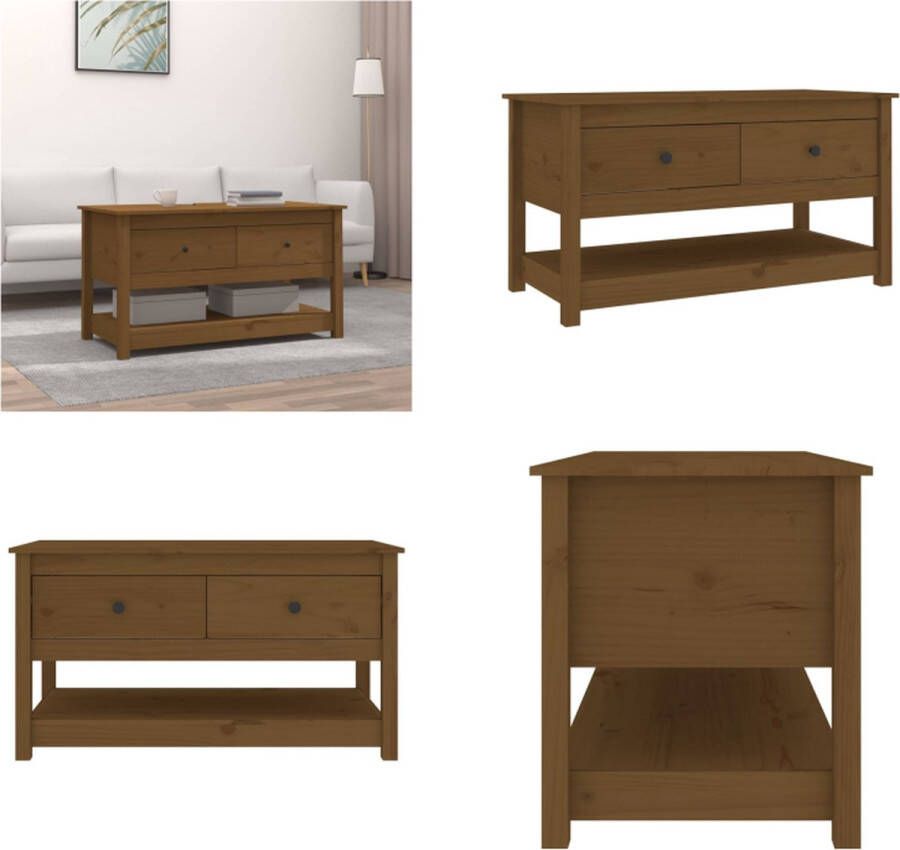 VidaXL -Salontafel-102x49x55-cm-massief-grenenhout-honingbruin - Foto 3