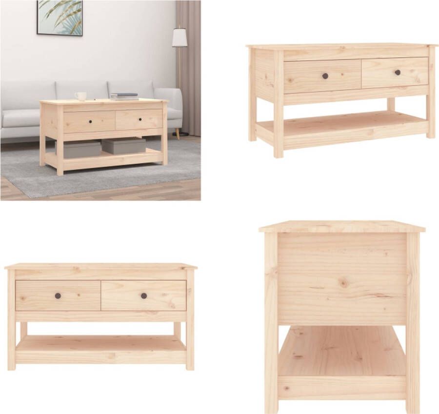 VidaXL Salontafel 102x49x55 cm massief grenenhout Salontafel Salontafels Tafel Bijzettafel