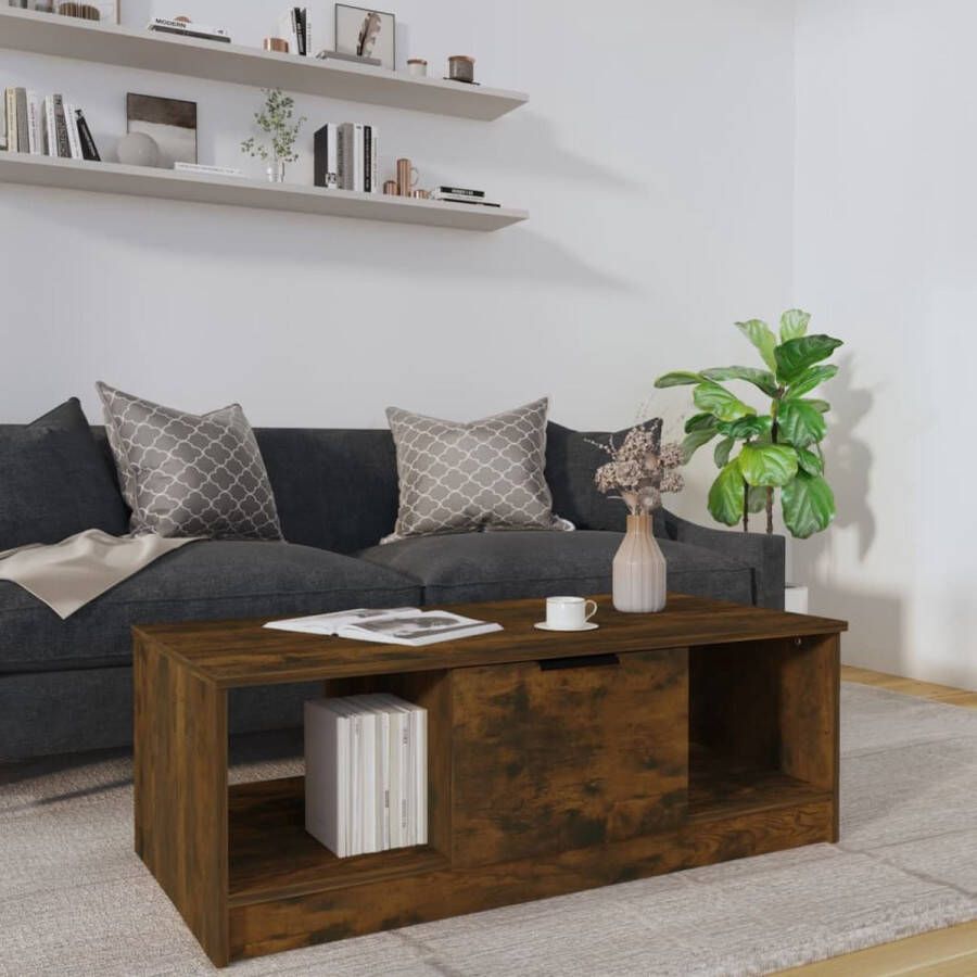 VidaXL -Salontafel-102x50x36-cm-bewerkt-hout-gerookt-eikenkleurig - Foto 1