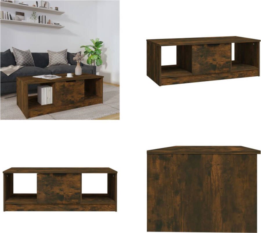 VidaXL Salontafel 102x50x36 cm bewerkt hout gerookt eikenkleurig Salontafel Salontafels Bijzettafel Tafel