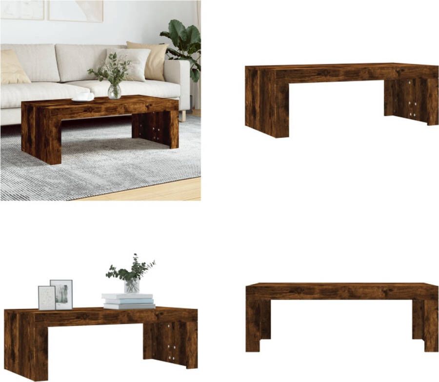 VidaXL -Salontafel-102x50x36-cm-bewerkt-hout-gerookt-eikenkleurig Salontafel Salontafels Bijzettafel Banktafel