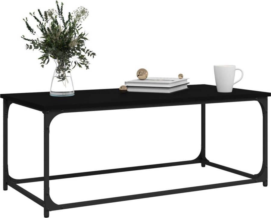 VidaXL -Salontafel-102x50x40-cm-bewerkt-hout-en-ijzer-zwart - Foto 3