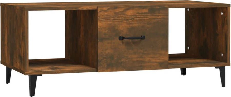 VidaXL Salontafel 102x50x40 cm Gerookt Eiken Salontafel Houten Salontafel Gerookte Eiken Salontafel Bijzettafel Koffietafel Woonkamer Meubilair Modern Meubel Decoratief Item Multifunctionele Tafel