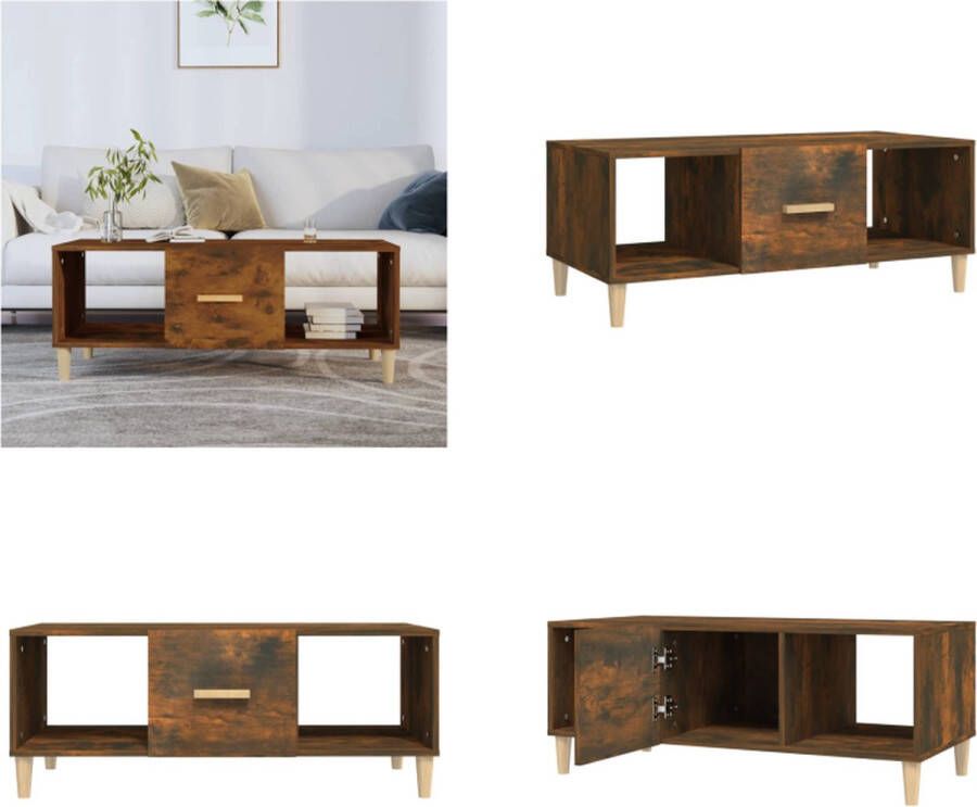 VidaXL Salontafel 102x50x40 cm bewerkt hout gerookt eikenkleurig Salontafel Salontafels Tafel Bijzettafel