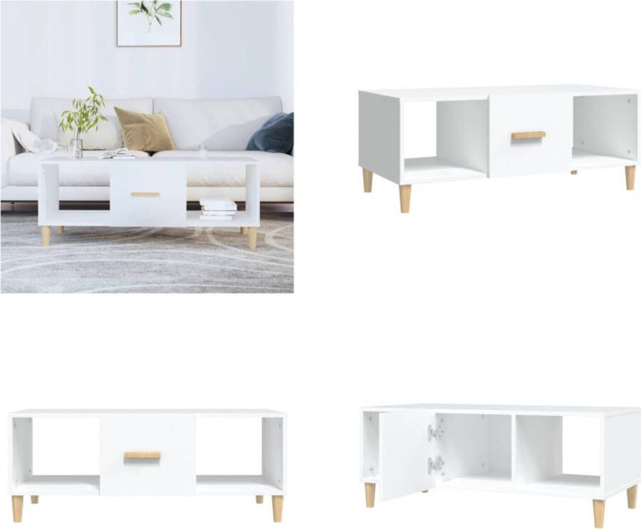VidaXL Salontafel 102x50x40 cm bewerkt hout wit Salontafel Salontafels Tafel Bijzettafel