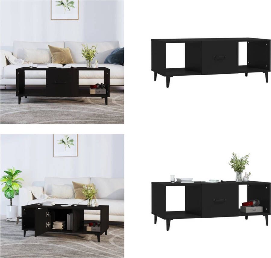 VidaXL Salontafel 102x50x40 cm bewerkt hout zwart Salontafel Salontafels Tafel Bijzettafel