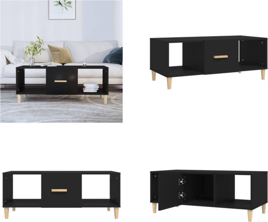 VidaXL Salontafel 102x50x40 cm bewerkt hout zwart Salontafel Salontafels Tafel Bijzettafel