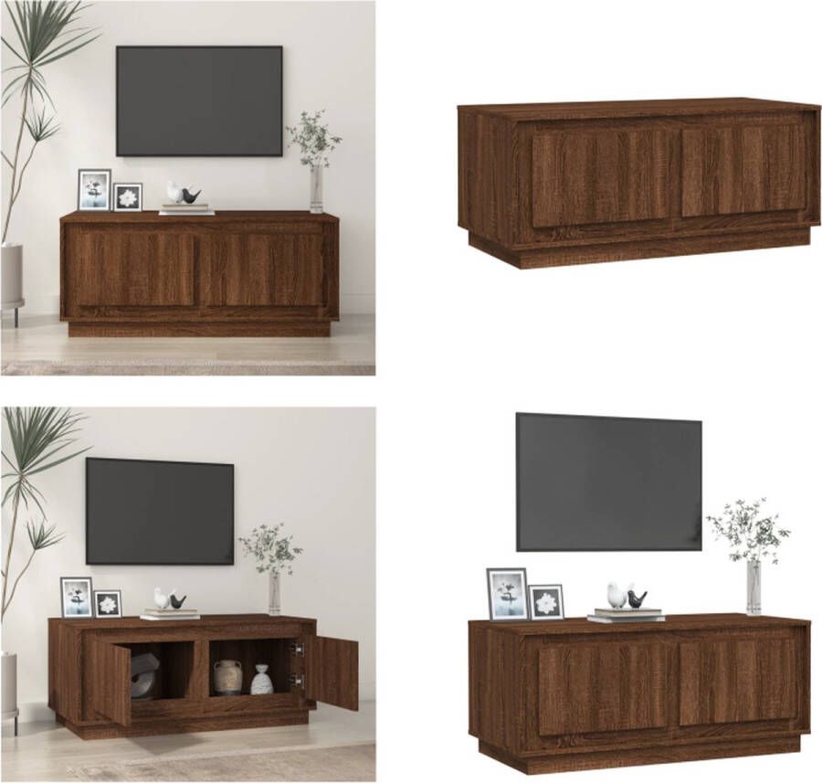 VidaXL -Salontafel-102x50x44-cm-bewerkt-hout-bruin-eikenkleur - Foto 3