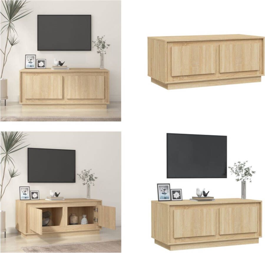 VidaXL -Salontafel-102x50x44-cm-bewerkt-hout-sonoma-eikenkleurig - Foto 3