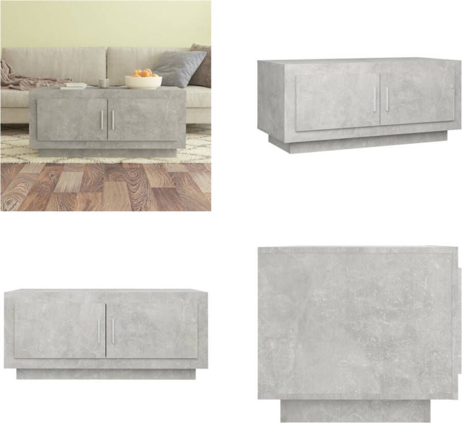 VidaXL Salontafel 102x50x45 cm bewerkt hout betongrijs Salontafel Salontafels Bijzettafel Tafel