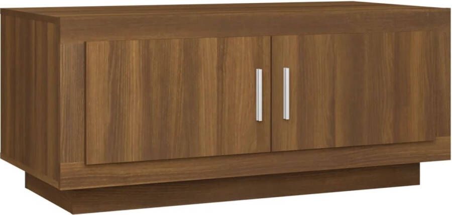 VidaXL Salontafel 102x50x45 cm Bewerkt Hout Bruin Eiken Salontafel Houten Salontafel Bruine Salontafel Eiken Salontafel Opbergruimte Salontafel Bijzettafels Living Meubilair Interieurdecoratie