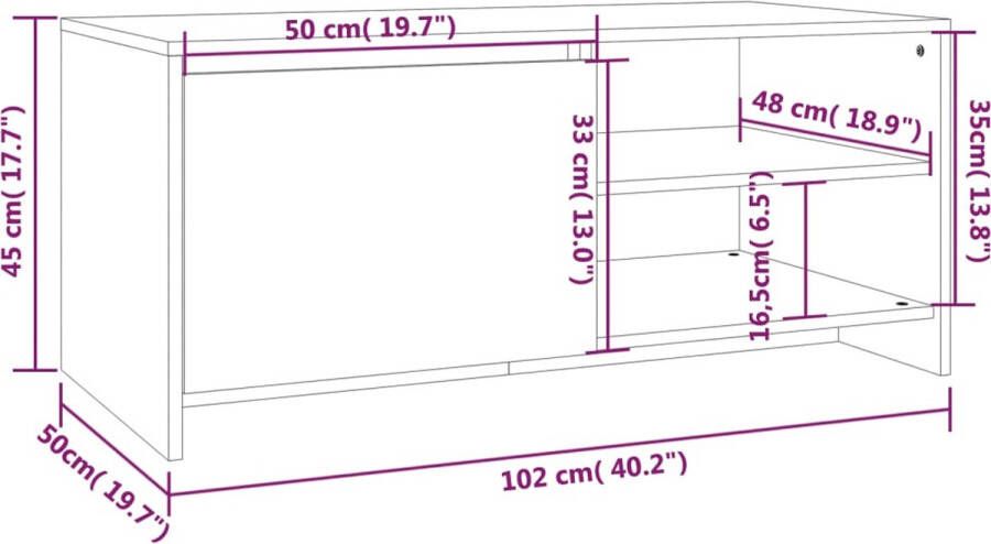 VidaXL -Salontafel-102x50x45-cm-bewerkt-hout-grijs-sonoma-eikenkleurig - Foto 6