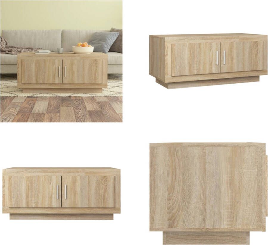 VidaXL Salontafel 102x50x45 cm bewerkt hout sonoma eikenkleurig Salontafel Salontafels Bijzettafel Tafel