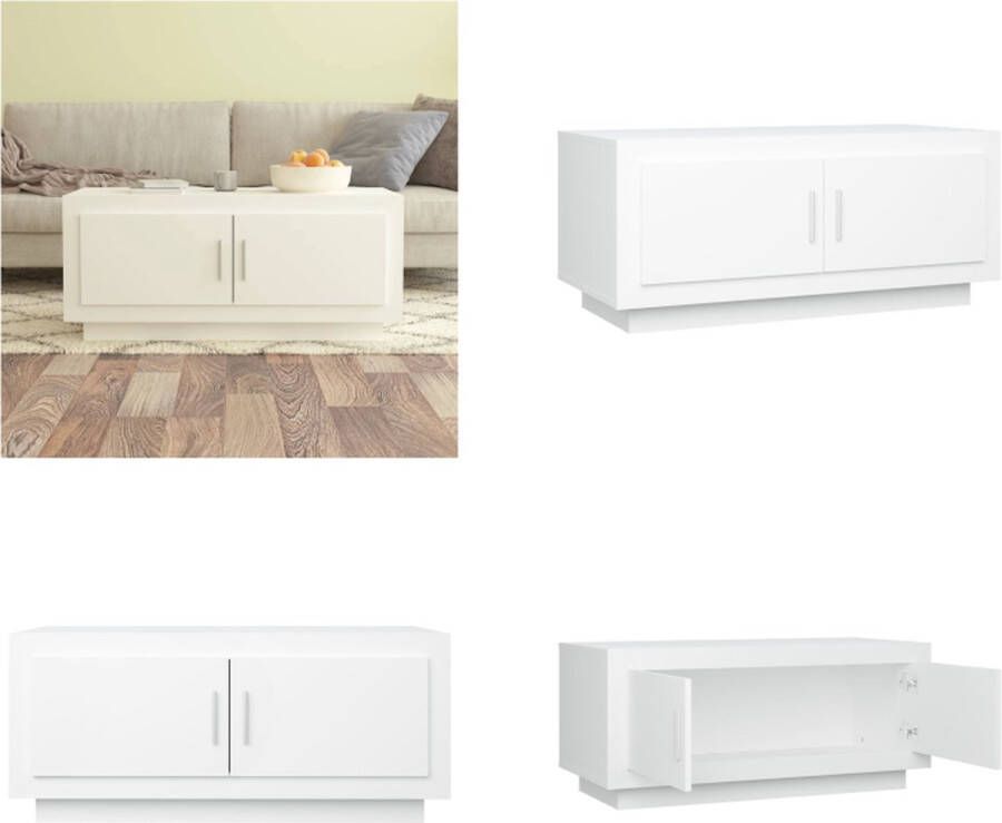VidaXL Salontafel 102x50x45 cm bewerkt hout wit Salontafel Salontafels Bijzettafel Tafel